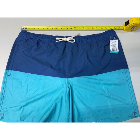 Trinity Coast Mens XXL Swim Trunks W/ 7" Inseam & Side Pockets Blue Gradient - Picture 3 of 10